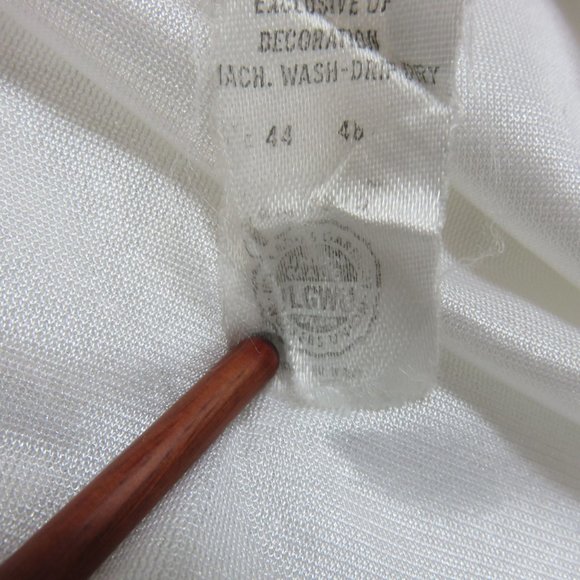 Vintage 70s Full Length White Nylon Half Slip Womens L Lace Hem USA Union Tag - Picture 7 of 10